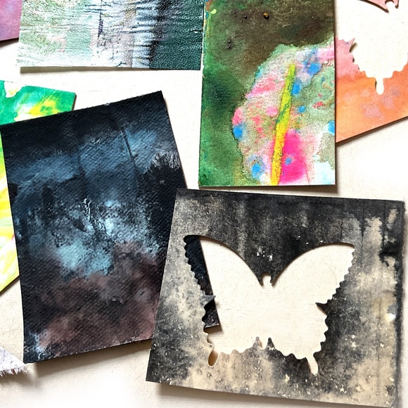 Junk Journal Pack  15+ Hand painted Pieces, Great for scrapbooking, collage - Picture 8 of 11